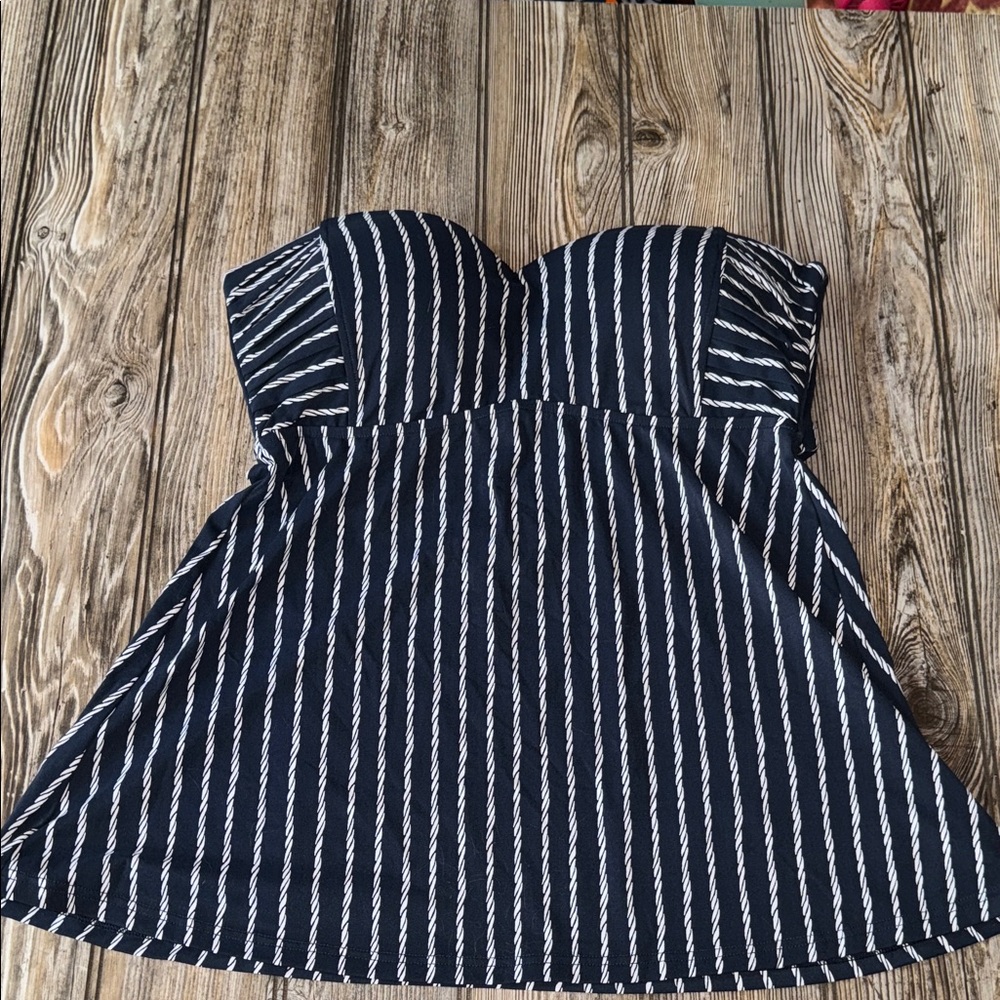 Seafolly Indigo Trapeze Tankini size 12 US NEW navy rope stripe padded coastline